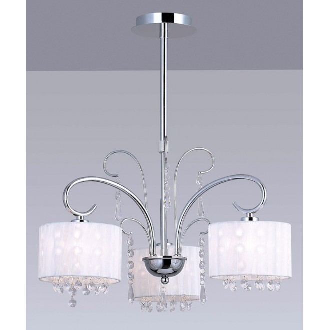 ITALUX MDM1583/3 WH | Span Italux luster svjetiljka 3x E14 krom, bijelo, prozirno
