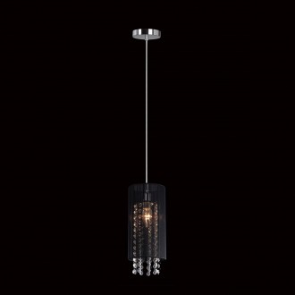 ITALUX MDM1787/1 BK | Lana-IT Italux visilice svjetiljka 1x E14 crno, krom, prozirno