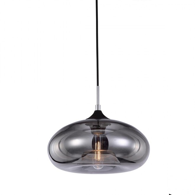 ITALUX MDM2093/1 A | Valio Italux visilice svjetiljka 1x E27 crno, prozirna, krom