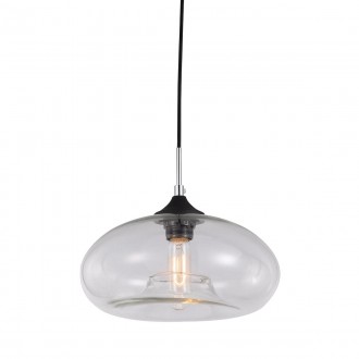 ITALUX MDM2093/1 B | Valio Italux visilice svjetiljka 1x E27 crno, prozirna, krom