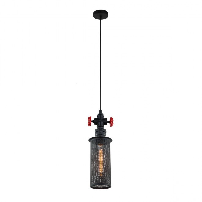 ITALUX MDM2848/1BK | Clubbo Italux visilice svjetiljka 1x E27 crno, crveno
