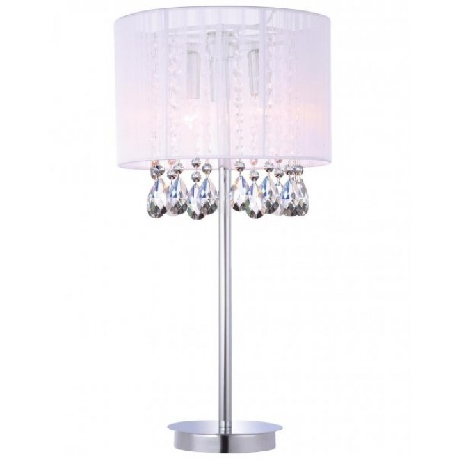 ITALUX MTM9262/3P WH | Essence Italux stolna svjetiljka 58cm sa prekidačem na kablu 3x E14 krom, bijelo, prozirno