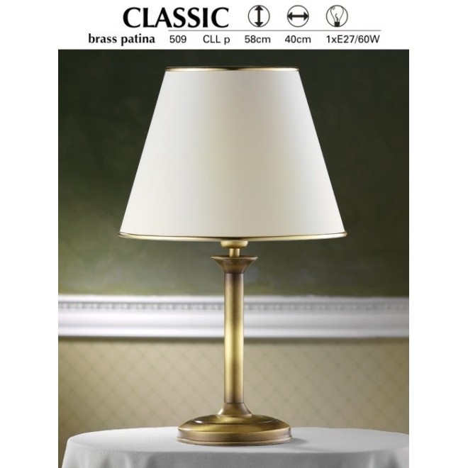 JUPITER 509 P.CLL | ClassicJ Jupiter stolna svjetiljka 53cm sa prekidačem na kablu 1x E27 patinastost bakar, krem