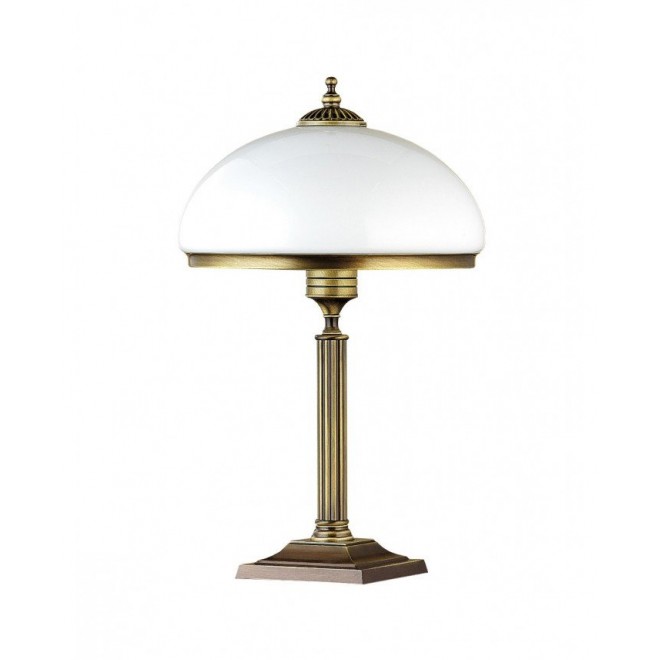 JUPITER 626 ZU G | ZeusJ Jupiter stolna svjetiljka 50cm sa prekidačem na kablu 2x E14 saten brass, bijelo