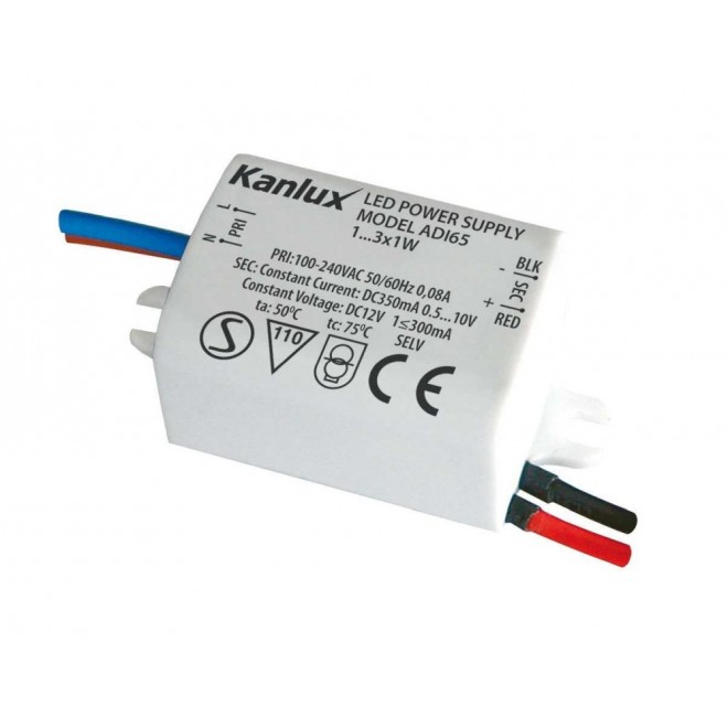 KANLUX 1440 | Kanlux LED napojna jedinica 350mA DC 1-3x 1W 0,5-10V pravotkutnik toplinski osigurač bijelo