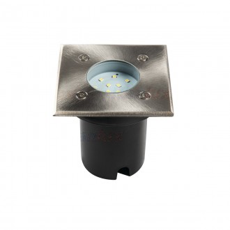 KANLUX 18192 | Gordo Kanlux ugradbena svjetiljka četvrtast 95x95mm 1x LED 50lm 6500K IP67 IK08 srebrno, prozirno