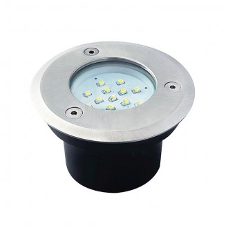 KANLUX 22050 | Gordo Kanlux ugradbena svjetiljka okrugli Ø100mm 1x LED 6200 - 6800K IP66 IK10 plemeniti čelik, čelik sivo, prozirno