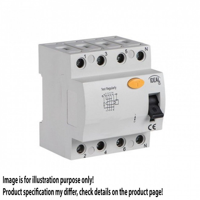 KANLUX 23183 | Kanlux strujni prekidač zaštite (relej FI) 25A DIN35 modul, 4P - AC svjetlo siva, crno, žuto