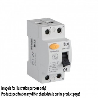 KANLUX 23186 | Kanlux strujni prekidač zaštite (relej FI) 16A DIN35 modul, 2P - AC svjetlo siva, crno, žuto