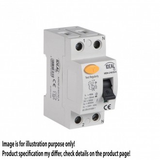 KANLUX 23188 | Kanlux strujni prekidač zaštite (relej FI) 25A DIN35 modul, 2P - A svjetlo siva, crno, žuto