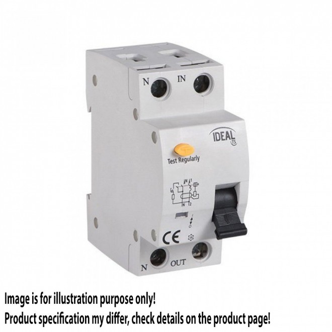 KANLUX 23211 | Kanlux strujni prekidač zaštite (relej FI) + nadstrujna zaštita 25A DIN35 modul, 2P B A - AC svjetlo siva, crno, žuto