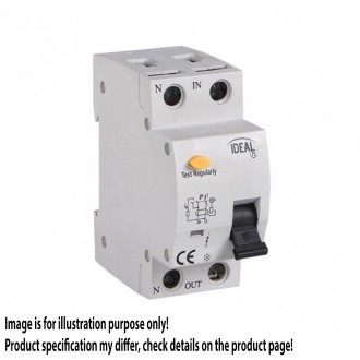 KANLUX 23218 | Kanlux strujni prekidač zaštite (relej FI) + nadstrujna zaštita 16A DIN35 modul, 2P C A svjetlo siva, crno, žuto