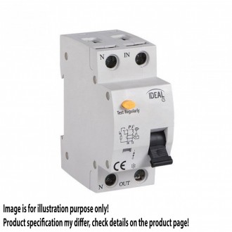 KANLUX 23220 | Kanlux strujni prekidač zaštite (relej FI) + nadstrujna zaštita 6A DIN35 modul, 2P B AC svjetlo siva, crno, žuto