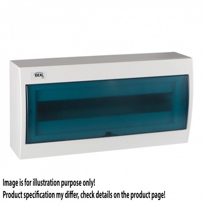 KANLUX 23613 | Kanlux zidna radjelna kutija DIN35, 18P pravotkutnik IP30 IK07 bijelo, sivo-plavo