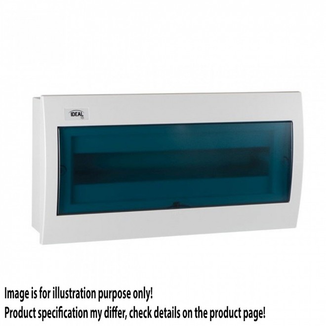 KANLUX 23619 | Kanlux ugradna razdjelna kutija DIN35, 18P pravotkutnik IP30 IK07 bijelo, sivo-plavo