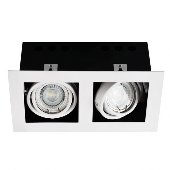 KANLUX 26481 | Meril Kanlux ugradbena svjetiljka pravotkutnik izvori svjetlosti koji se mogu okretati 220x120mm 2x GU10 bijelo