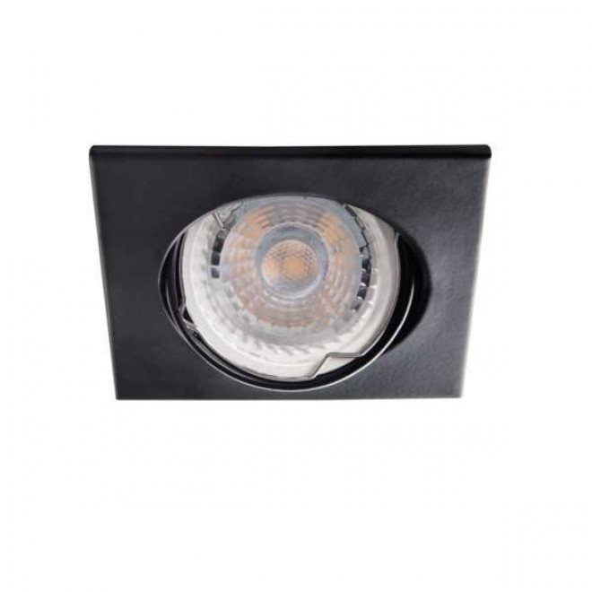 KANLUX 26732 | Alor Kanlux ugradbena svjetiljka četvrtast pomjerljivo, bez grla 83x83mm 1x MR16 / GU5.3 / GU10 crno mat