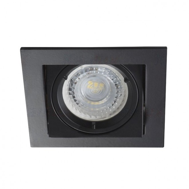 KANLUX 26754 | Alren Kanlux ugradbena svjetiljka četvrtast pomjerljivo, bez grla 94x94mm 1x MR16 / GU5.3 / GU10 crno
