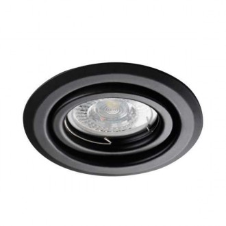 KANLUX 26796 | Alor Kanlux ugradbena svjetiljka okrugli pomjerljivo, bez grla Ø99mm 1x MR16 / GU5.3 / GU10 crno mat