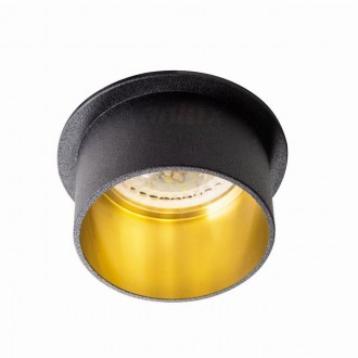 KANLUX 27322 | Spag Kanlux ugradbena svjetiljka okrugli bez grla Ø68mm 1x MR16 / GU5.3 / GU10 crno, zlatno