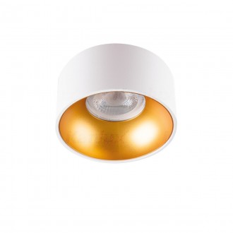 KANLUX 27576 | Riti Kanlux ugradbena svjetiljka cilindar Ø85mm 1x GU10 bijelo, zlatno