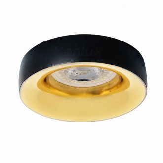 KANLUX 27810 | Elnis Kanlux ugradbena svjetiljka okrugli bez grla Ø98mm 1x MR16 / GU5.3 / GU10 crno, zlatno