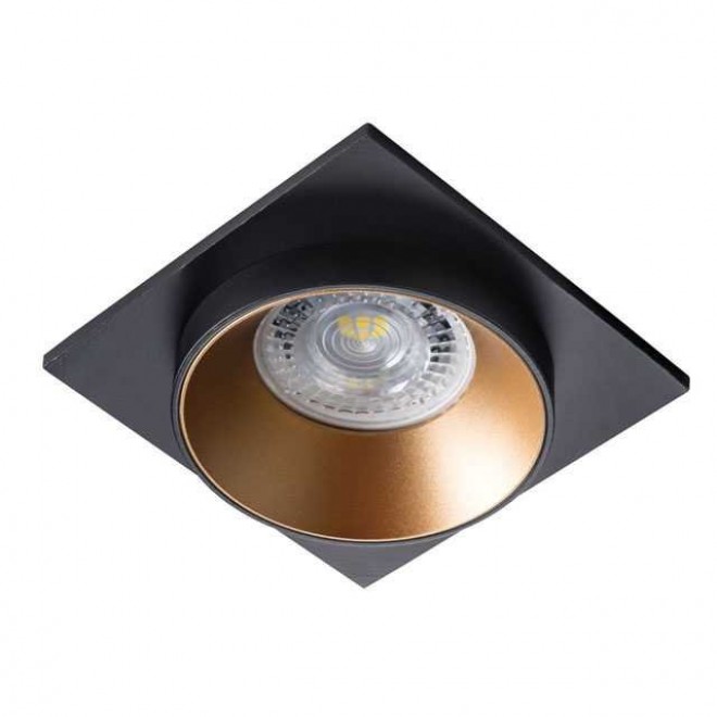 KANLUX 29134 | Simen Kanlux ugradbena svjetiljka četvrtast bez grla 92x92mm 1x MR16 / GU5.3 / GU10 crno, crno, zlatno