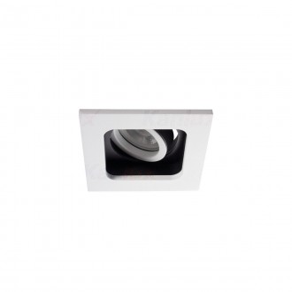 KANLUX 33661 | Reul Kanlux ugradbena svjetiljka pravotkutnik pomjerljivo, bez grla 190x100mm 1x MR16 / GU5.3 / GU10 bijelo, crno