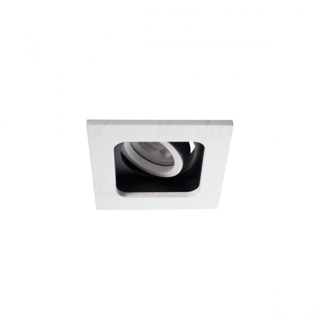 KANLUX 33661 | Reul Kanlux ugradbena svjetiljka pravotkutnik pomjerljivo, bez grla 190x100mm 1x MR16 / GU5.3 / GU10 bijelo, crno