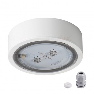 KANLUX 33824 | iTech Kanlux panik rasvjeta sa dve funkcije 1h - zidna, stropne svjetiljke, ugradbena svjetiljka - ST okrugli 1x LED 5000K IP65 bijelo