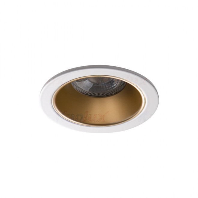 KANLUX 36220 | Glozo Kanlux ugradbena svjetiljka okrugli bez grla Ø89mm 1x MR16 / GU5.3 / GU10 bijelo, zlatno