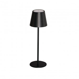 KANLUX 36321 | Inita Kanlux nosiva, stolna svjetiljka s prekidačem jačina svjetlosti se može podešavati, baterijska/akumulatorska, USB utikač 1x LED 165lm 3000K IP54 crno