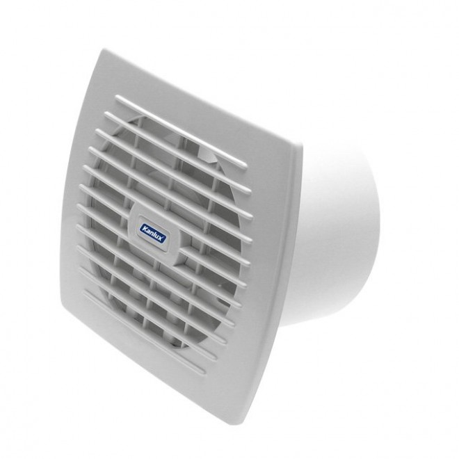 KANLUX 70941 | Kanlux kanalski ventilator Ø120 150m3/h pravotkutnik senzor vlage, timer bez žaluzine, toplinski osigurač IP24 UV bijelo