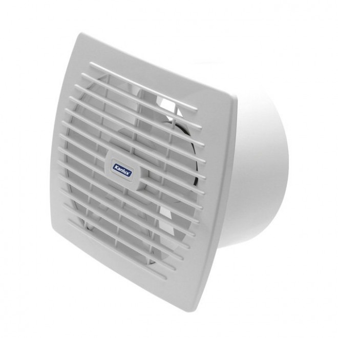KANLUX 70946 | Kanlux kanalski ventilator Ø150 200m3/h pravotkutnik senzor vlage, timer bez žaluzine, toplinski osigurač IP24 UV bijelo