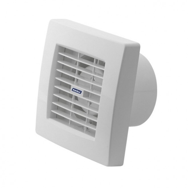 KANLUX 70953 | Kanlux kanalski ventilator Ø100 100m3/h četvrtast timer sa automatskom žaluzinom, toplinski osigurač IP24 UV bijelo