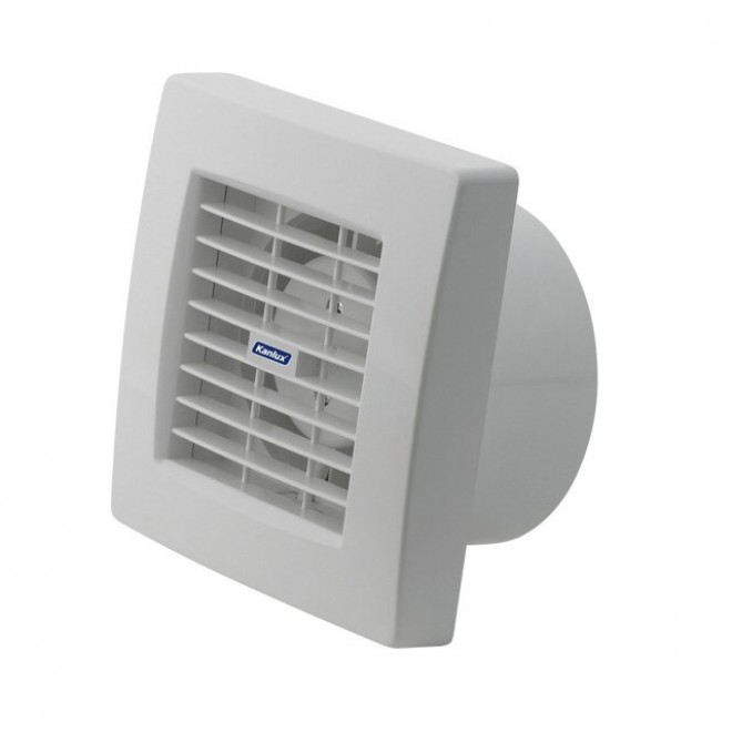 KANLUX 70960 | Kanlux kanalski ventilator Ø120 200m3/h četvrtast timer sa automatskom žaluzinom, toplinski osigurač IP24 UV bijelo