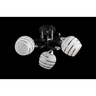 LAMPEX 520/3 | Milton-LA Lampex stropne svjetiljke svjetiljka 3x E27 crno, krom, opal