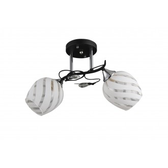 LAMPEX 521/2 | Nelson Lampex stropne svjetiljke svjetiljka 2x E27 crno, krom, opal