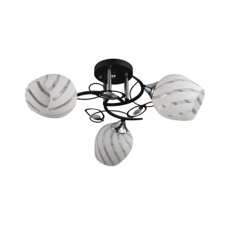 LAMPEX 521/3 | Nelson Lampex stropne svjetiljke svjetiljka 3x E27 crno, krom, opal
