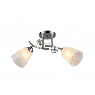 LAMPEX 522/2 | Kiri Lampex stropne svjetiljke svjetiljka 2x E27 tamni krom, opal