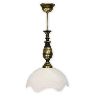 LEMIR 057/W1 | Fuks Lemir visilice svjetiljka 1x E27 bronca, bijelo
