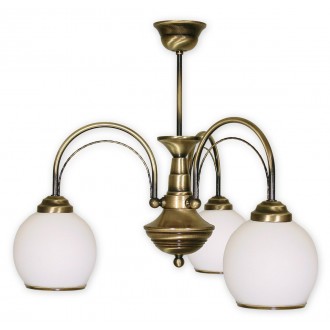 LEMIR 333/W3 | Koral Lemir luster svjetiljka 3x E27 bronca, bijelo