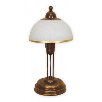 LEMIR O1488 BR | FlexL Lemir stolna svjetiljka 40cm sa prekidačem na kablu 1x E27 braon antik, bijelo