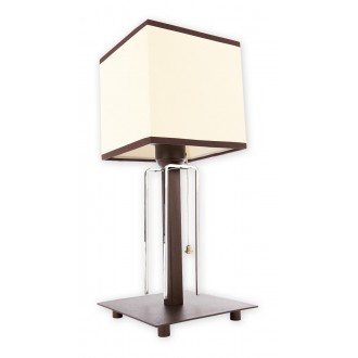 LEMIR O1948 L1 RW | Zenit Lemir stolna svjetiljka 37cm sa prekidačem na kablu 1x E27 antik venga, krom, bijelo