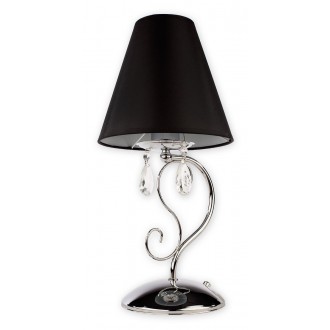 LEMIR O1968 CH CZA | Velio-Abazur Lemir stolna svjetiljka 41cm sa prekidačem na kablu 1x E27 krom, crno
