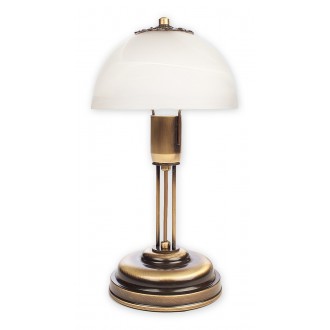 LEMIR O2128 L1 PAT | Arkadia Lemir stolna svjetiljka 36cm sa prekidačem na kablu 1x E27 bronca, bijelo