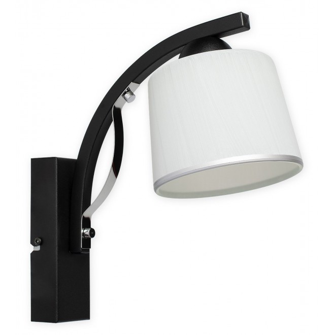 LEMIR O2280 K1 CZA | Astred Lemir zidna svjetiljka 1x E27 crno mat, krom, bijelo