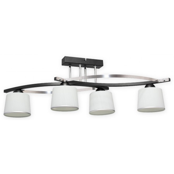 LEMIR O2284 W4 CZA | Astred Lemir stropne svjetiljke svjetiljka 4x E27 crno mat, krom, bijelo