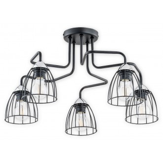 LEMIR O2705 W5 CZA | Senso Lemir stropne svjetiljke svjetiljka 5x E27 crno mat