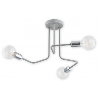 LEMIR O2743 W3 SZA | Pixi Lemir stropne svjetiljke svjetiljka 3x E27 mat sivo, krom